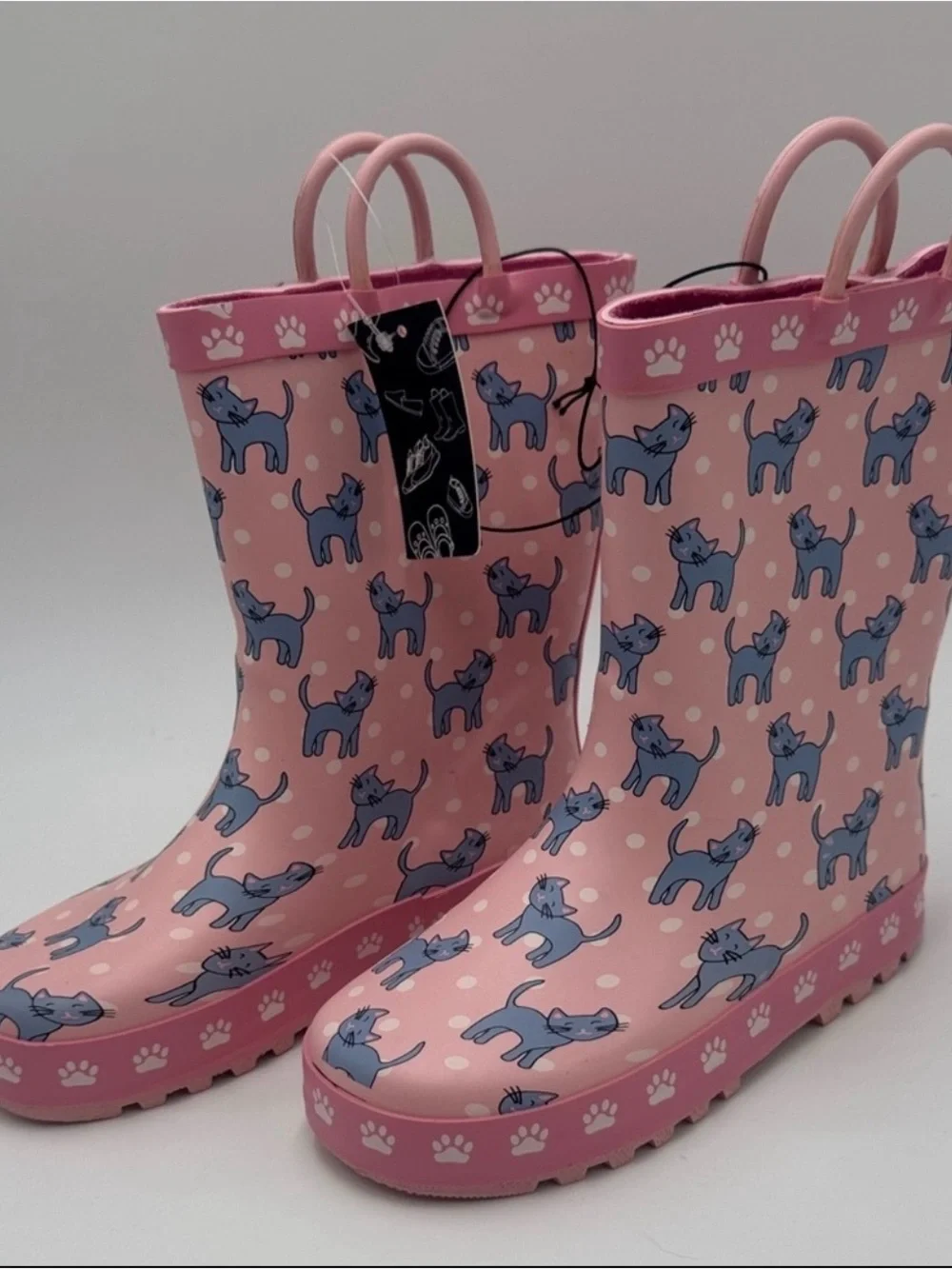 NWT Pink Waterproof Cat Rain Boots Size 13
